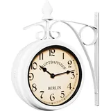 DEUBA Vintage Bahnhofsuhr 30,5 cm 12345 weiß