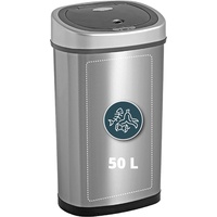 Homra Mülleimer mit Sensor 50L Fonix | Smart Bin Edelstahl | 1 Fach Küchen Abfalleimer Bewegungssensor 50 liter | Mülltrennung Elektrisch | Soft Close Mülltrennsystem für in der Küche
