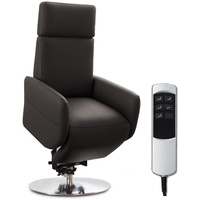 Cavadore TV-Sessel Cobra / Fernsehsessel mit 2 E-Motoren, Akku und Aufstehhilfe / Relaxfunktion, Liegefunktion / Ergonomie S / 71 x 108 x 82 / Echtleder Mokka