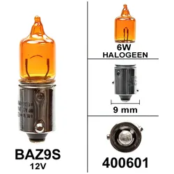 Halogenlampe Flösser BAZ9S 6W 12V 6W Orange