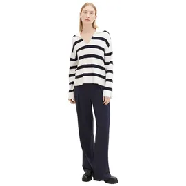 Tom Tailor Striped Pullover Offwhite Navy Stripe Knit L