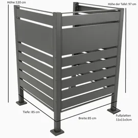 DEGAMO Sichtschutz LÜBECK 85 x 85 x 120 cm grau