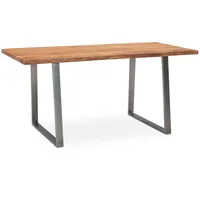KADIMA DESIGN Schreibtisch Akazie Massivholz / Metall Computertisch Baumkante,