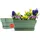 BigDean Blumenkasten 39 x 17 x 17 cm Olivgrün Komplettset