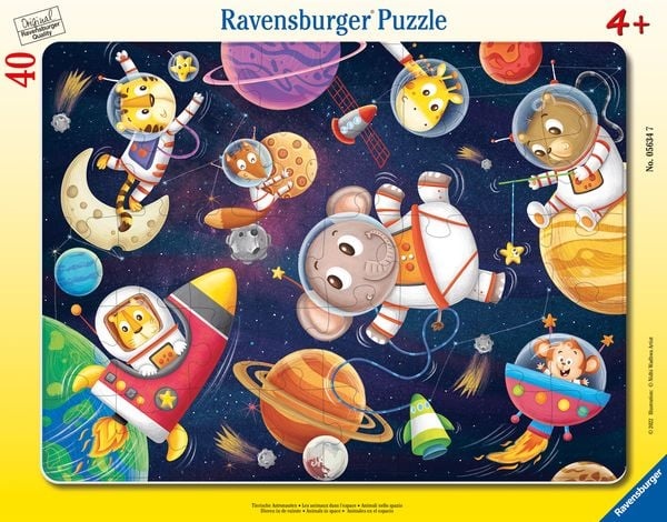 Preisvergleich Produktbild Rahmenpuzzle Ravensburger Tierische Astronauten 30 Teile