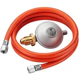 Wiltec - Gasdruckminderer uk, Gasdruckregler 700 mbar, 1,5 m Gasschlauch mit Druckminderer, Druckregler für große Geräte, Gasregler für Gasheizgebläse