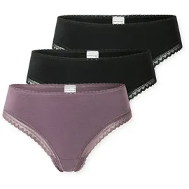 SCHIESSER String Modern Multipacks (3er Pack) Spitzenbänder, Baumwollmischung, Single Jersey schwarz 42