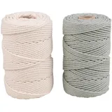 Rayher Garn Makramee Creme/Eukalyptus 70 m 2 St.