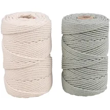 Rayher Garn Makramee Creme/Eukalyptus 70 m 2 St.