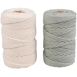 Rayher Garn Makramee Creme/Eukalyptus 70 m 2 St.