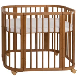 Waldin Babybett 5in1, Beistellbett aus Holz, Matratze,