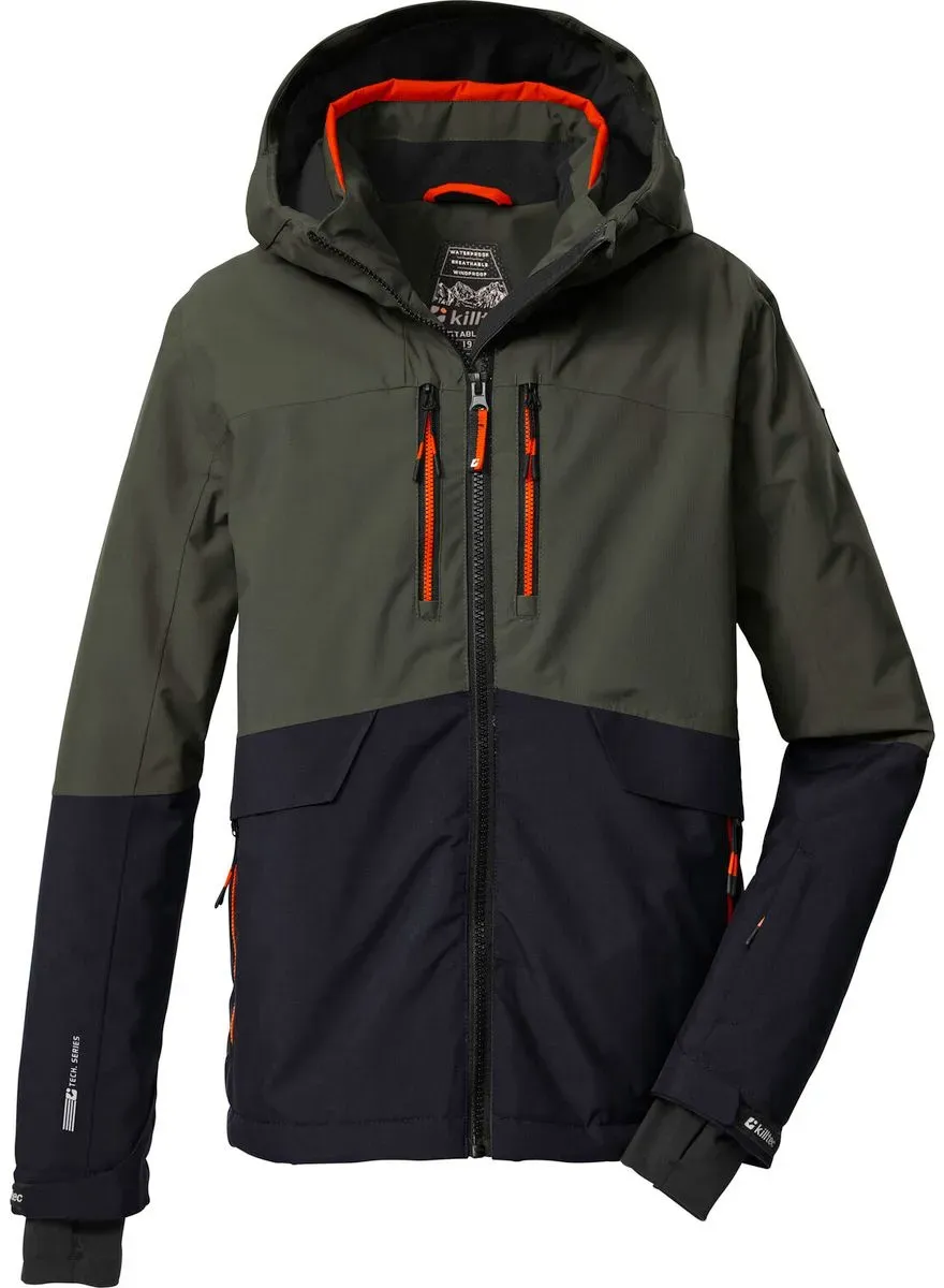 killtec KSW 201 Boys Ski Jacket dunkeloliv/schwarzblau/dunkelorange (00756) 176
