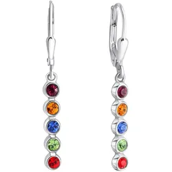 Paar Ohrhänger FIRETTI "Schmuck Geschenk Silber 925 Ohrschmuck Patentbrisur Regenbogen", silber (silberfarben, mehrfarbig, bunt), Ohrringe, Damen, Silber 925 (Sterlingsilber), mit Kristallstein
