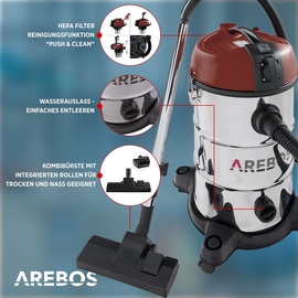 Arebos Industriestaubsauger 2300W rot