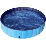 Yaheetech Hundepool für Hunde, Schwimmbad 100/120/140/160 x 30 cm, Hundeplanschbecken, faltbares Schwimmbad, Wasserbecken, faltbares Duschbecken für