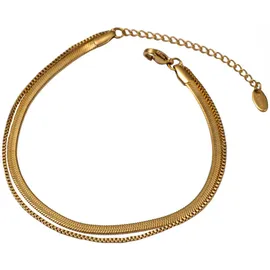 FIRETTI Armband FIRETTI "Schmuck Geschenk Edelstahl Armkette, auch als Fußkette tragbar", gold (gelbgoldfarben), Armbänder, Damen, 25cm, Edelstahl, Armband, Made in Germany