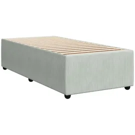 vidaXL Boxspringbett mit Matratze Hellgrau 90x200 cm Samt - Grau