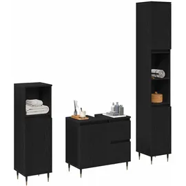 vidaXL Badezimmermöbelset 3 pcs Schwarze Eiche 30 x 30 x 190 cm