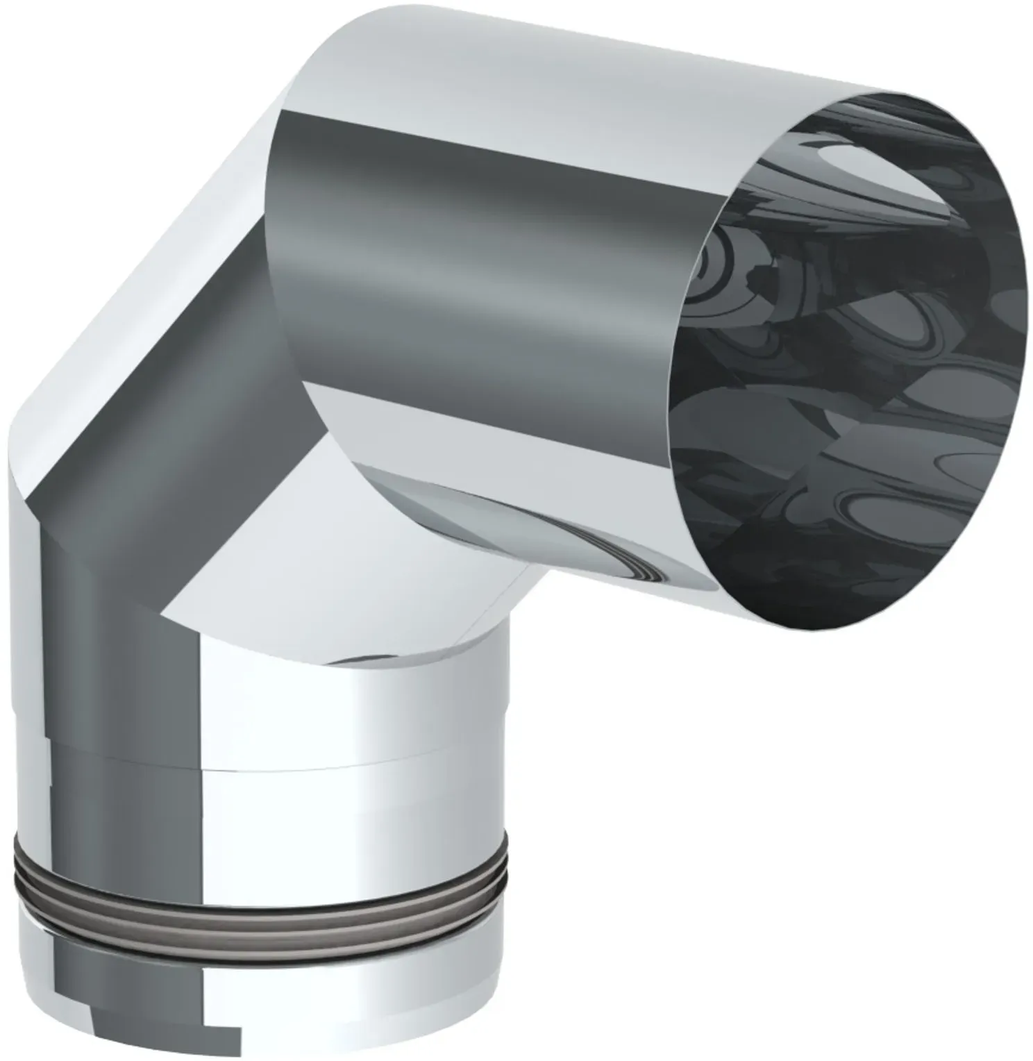 Jeremias PELLET-LINE Winkel 90° Edelstahl unlackiert Ø 80 mm