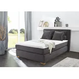 Jockenhöfer Boxspringbett Romy, Cordstoff, 7-Zonen-TTFK-Matratze, grau