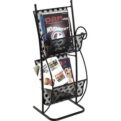 Zeitungsständer HAKU, schwarz, B:31cm H:80cm T:27cm, Metall, Zeitungsständer
