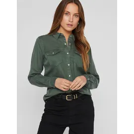 VILA Jeansbluse VIBISTA DENIM SHIRT/SU-NOOS grün S