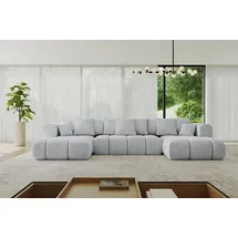 altdecor Eckcouch Cord 6-Sitzer Grau