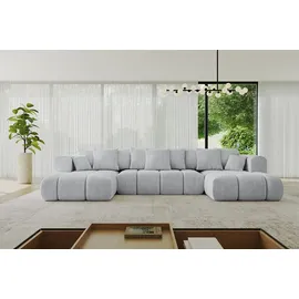 altdecor Eckcouch Cord 6-Sitzer Grau