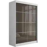 altdecor Schiebetürenschrank PEKA 120 x 215 x 61 cm Grau/Weiß