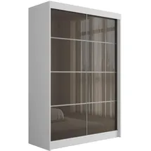 altdecor Schiebetürenschrank PEKA 120 x 215 x 61 cm Grau/Weiß