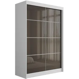 altdecor Schiebetürenschrank PEKA 120 x 215 x 61 cm Grau/Weiß