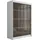 altdecor Schiebetürenschrank PEKA 120 x 215 x 61 cm Grau/Weiß