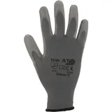 ASATEX Handschuhe PU Gr.9 grau Nylon Feinstrick m.Strickbund