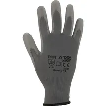 ASATEX Handschuhe PU Gr.9 grau Nylon Feinstrick m.Strickbund