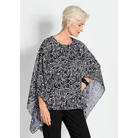 GOLDNER Tunikbluse mit Chiffon-Überwurf schwarz 52