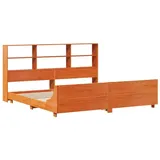 vidaXL Massivholzbett 180 x 200 cm Wachsbraun