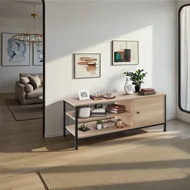 Tectake Durban TV-Regal 110 x 40 x 45,5 cm Eiche/Naturfarben Holzwerkstoff