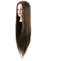 Übungskopf, 61 cm, Friseur-Trainingskopf mit Tischklemme, Ständer, weiches synthetisches Fasermaterial, menschliche Frisur, Übungskopf, Kosmetologie, Puppenkopf für Frisur mit Klemmhalter