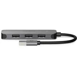 Nedis USB-Hub - USB-A Stecker - 4x USB A Female - 4-Port port(s) - USB 2.0 / USB 3.2 Gen 1 - Stromversorgung über USB