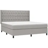vidaXL Boxspringbett mit Matratze Hellgrau 180x200 cm Stoff