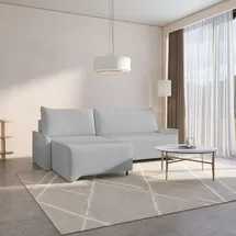 moeblo Eckcouch Cord 2-Sitzer Grau
