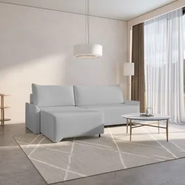 moeblo Eckcouch Cord 2-Sitzer Grau