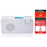 [ Test 2X GUT *] Anadol ADX-P1 DAB DAB+ Radio für UKW FM fähig- tragbares Radio - Kofferradio Stereo mit Akku - Digital Radio mit LCD-Display und 20 Senderspeicherplätze - Kopfhöreranschluss - weiß