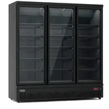 CombiSteel Kühlschrank 3 Glastüren Schwarz
