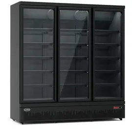 CombiSteel Kühlschrank 3 Glastüren Schwarz