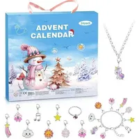 Adventskalender Kinder Mädchen Schmuck 24 Armband Halskette Blue