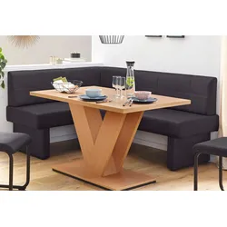 Eckbank HOME AFFAIRE, grau (anthrazit), B:182cm H:89cm T:142cm, Microfaser (Zusammensetzung: 100% Polyester), Sitzbänke