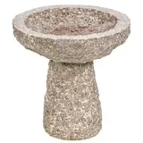 Dehner Granit-Vogeltränke, Ø 35 cm, Grau, Braun