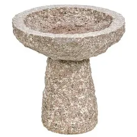 Dehner Granit-Vogeltränke, Ø 35 cm, Grau, Braun