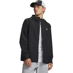 Regenjacke UNDER ARMOUR "M CLOUDSTRIKE JACKET", Herren, Gr. S, schwarz,, weiß, Obermaterial: 100% Polyester, Jacken Regenjacke, mit Kapuze, wasserdicht, atmungsaktiv, mit UA Storm Technologie